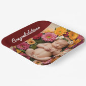 文字写真カスタムおめでとう紙プレート ペーパープレート (傾斜あり)