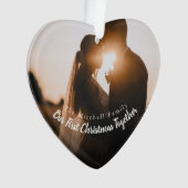 文字写真私たちの初めてのクリスマス婚約したは結婚した オーナメント (正面)