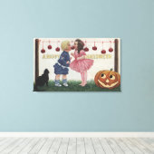 文字列のハロウィーンGreetingApple キャンバスプリント (インサイチュ (ウッドフロア))