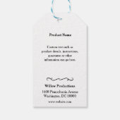 文字列を含むビジネスつるロゴの販促ラベル ギフトタグ (裏面)