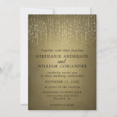 文字列エレガントラきらめくイの金ゴールド結婚 招待状 (正面)