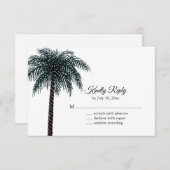 文字列クラシックライツパームツリーRSVP 出欠カード (正面/裏面)