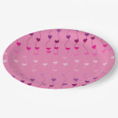 文字列パターングラデーションピンクID628ハート ペーパープレート (アングル)
