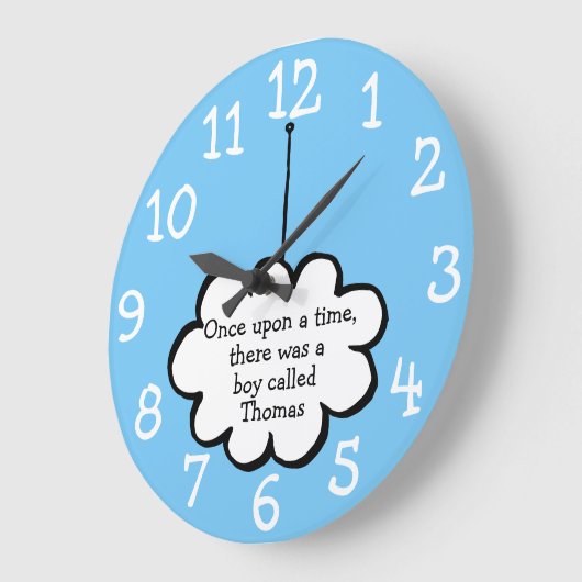 文字列パーソナライズされたのクラウド名 ラージ壁時計 (傾斜)