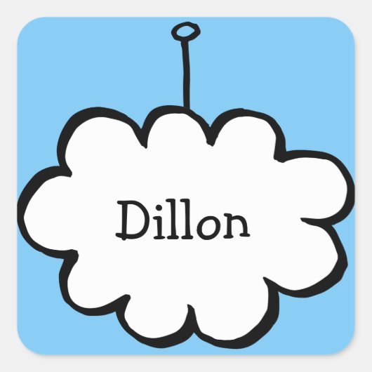 文字列パーソナライズされた上のクラウド スクエアシール (正面)