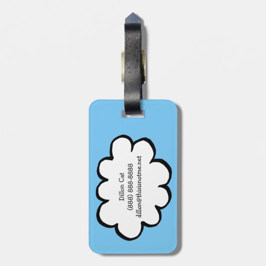 文字列パーソナライズされた上のクラウド ラゲッジタグ (裏面縦)