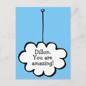 文字列パーソナライズされた上のメッセージクラウド ポストカード (正面)