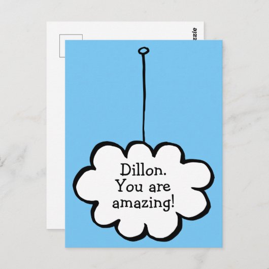 文字列パーソナライズされた上のメッセージクラウド ポストカード (正面/裏面)