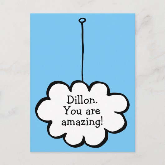 文字列パーソナライズされた上のメッセージクラウド ポストカード (正面)