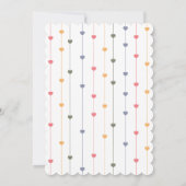 文字列モダンピンクベビー文字ハート赤ちゃんシャワー 招待状 (裏面)