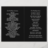 文字列モダンライト、白/金ゴールド結婚式 プログラム (裏面)