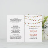 文字列モダンライト、赤と金ゴールド結婚式 プログラム (スタンド正面)