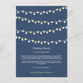 文字列モダンライト、黄色/白の結婚詳細 エンクロージャーカード (正面)