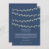 文字列モダンライト、黄色/白の結婚詳細 エンクロージャーカード (正面/裏面)