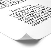 文字列ラモダンイト、赤および金ゴールドのシーティングチャート ポスター (角)