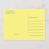 文字列ラモダンイト、黄色と白の日付を保存 案内ポストカード (裏面)