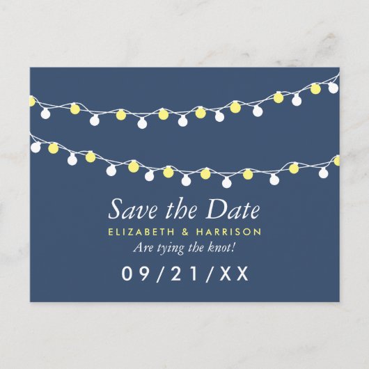 文字列ラモダンイト、黄色と白の日付を保存 案内ポストカード (正面)