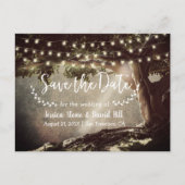 文字列ラ素朴イトヴィンテージツリー日付の保存 案内ポストカード (正面)