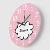 文字列名のクラウド ラージ壁時計 (傾斜)