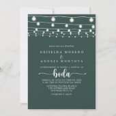 文字列素朴ライト緑スペインの結婚の 招待状 (正面)