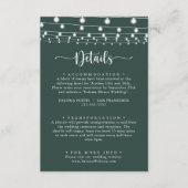 文字列素朴ライト緑結婚の詳細 エンクロージャーカード (正面)