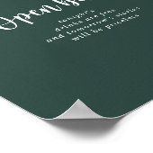 文字列素朴ライト緑結婚の開いたバー ポスター (角)