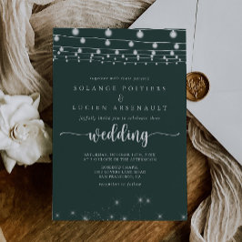 文字列素朴ライト緑結婚の 招待状