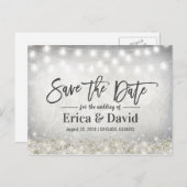 文字列素朴灯国フローラ日付の保存 案内ポストカード (正面/裏面)