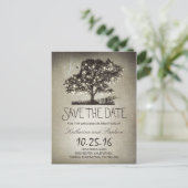 文字列素朴lightsツリーヴィンテージ保存日付 案内ポストカード (スタンド正面)