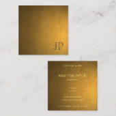 文字動揺してフォントモノグラムテンプレートラグジュアリー スクエア名刺 (正面/裏面)