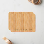 文字動揺してモノグラムウッドルックテンプレート ノートカード (正面/裏面インサイチュ)