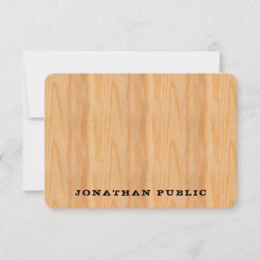 文字動揺してモノグラムウッドルックテンプレート ノートカード (正面)