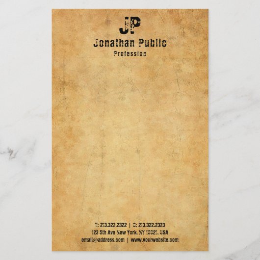 文字動揺して旧紙ルックヴィンテージテンプレート 便箋 (正面)