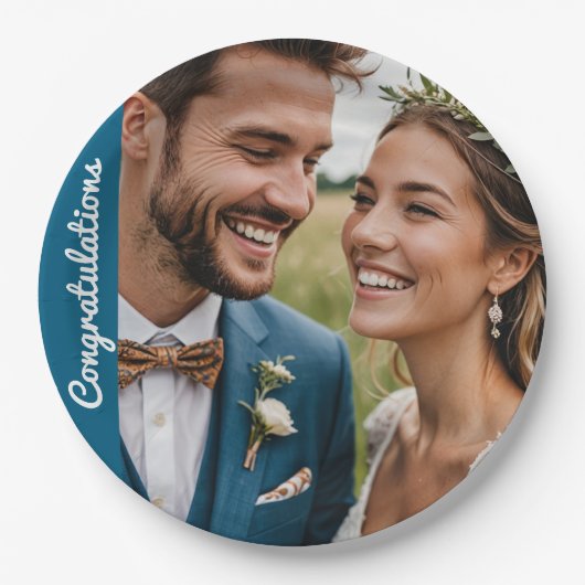 文字及び写真カスタムパーソナライズされたパーティー ペーパープレート (正面)