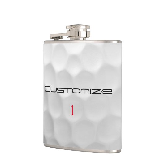 文字及び数パーソナライズされた数を有するゴルフボール フラスク (左)