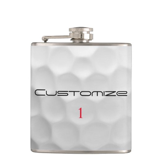 文字及び数パーソナライズされた数を有するゴルフボール フラスク (正面)