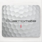 文字及び数パーソナライズされた数を有するゴルフボール マウスパッド (正面)