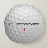 文字及び数パーソナライズされた数を有するゴルフボール ラウンドクッション (正面)