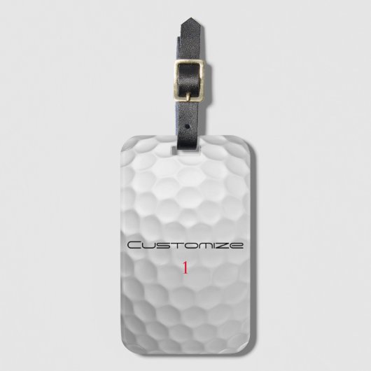文字及び数パーソナライズされた数を有するゴルフボール ラゲッジタグ (正面縦)