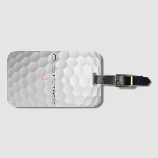 文字及び数パーソナライズされた数を有するゴルフボール ラゲッジタグ (正面横)