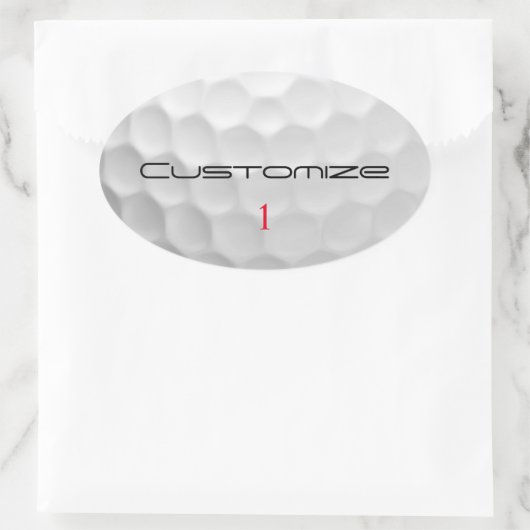 文字及び数パーソナライズされた数を有するゴルフボール 楕円形シール (バッグ)