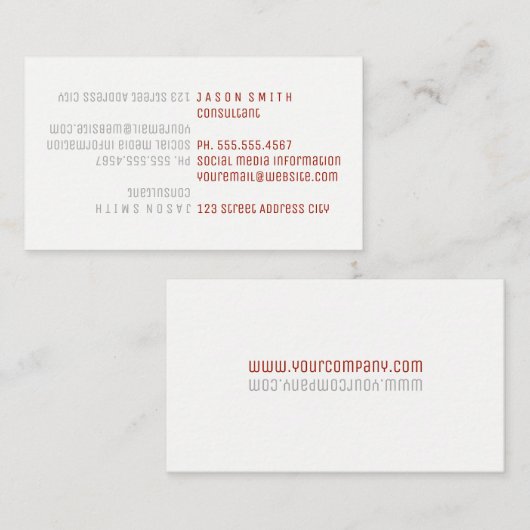 文字反転/赤 名刺 (正面/裏面)