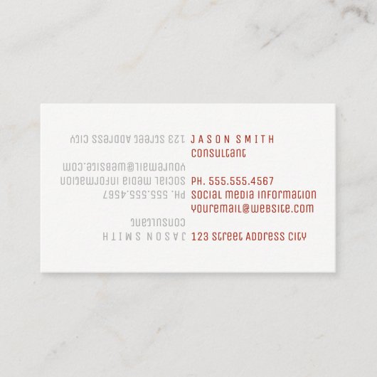 文字反転/赤 名刺 (正面)