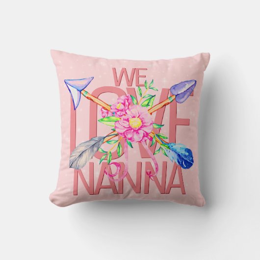 文字名を変更するBoho Arrows花NANAが大好き クッション (正面)