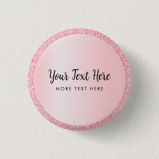 文字名カスタムバラ金ゴールドグリッタールックスモール 缶バッジ (正面)