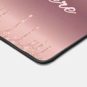 文字名カスタムバラ金ゴールド赤面グリッターギフト デスクマット (コーナー)