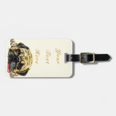文字名カスタムラゲッジタグおもしろいパグドッグ ラゲッジタグ (正面横)