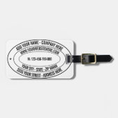 文字名カスタム住所Webサイト電話荷物タグ ラゲッジタグ (正面横)