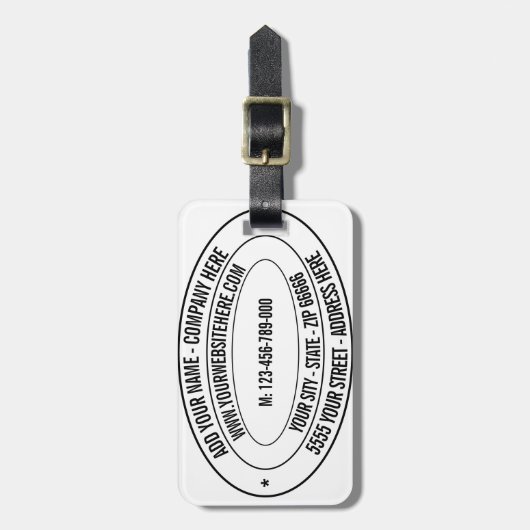 文字名カスタム住所Webサイト電話荷物タグ ラゲッジタグ (正面縦)