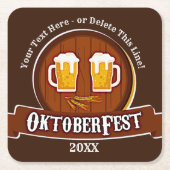 文字名年オクトーバーフェストパーティーの追加20xx スクエアペーパーコースター (正面)